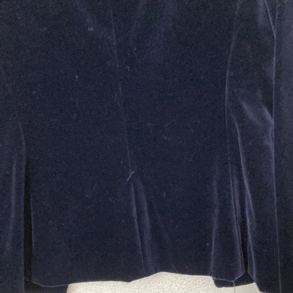 Ann Klein size 6 velour blazer. Dark Navy.Fully lined. Vintage. Shoulder pads. - Picture 6 of 8
